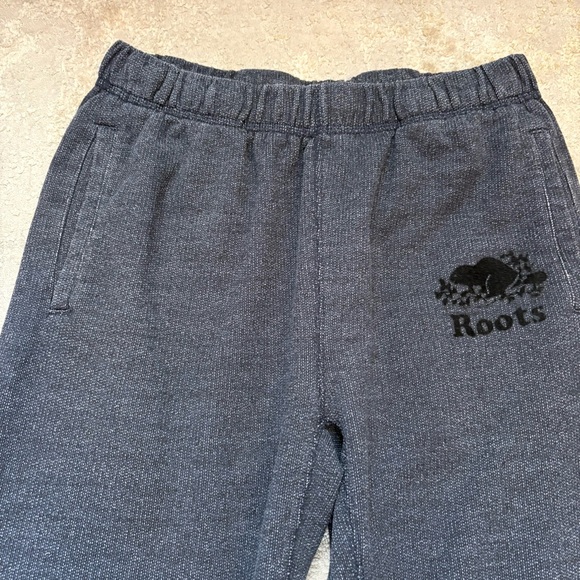 Roots Dark Grey Drawstring Pull On Sweatpants Logo Joggers Size Small - Picture 3 of 9